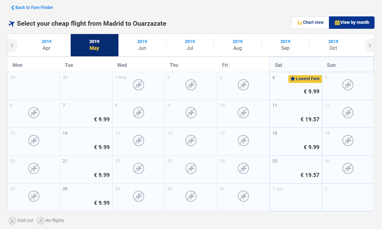 cheap flight from Madrid to Ouarzazate